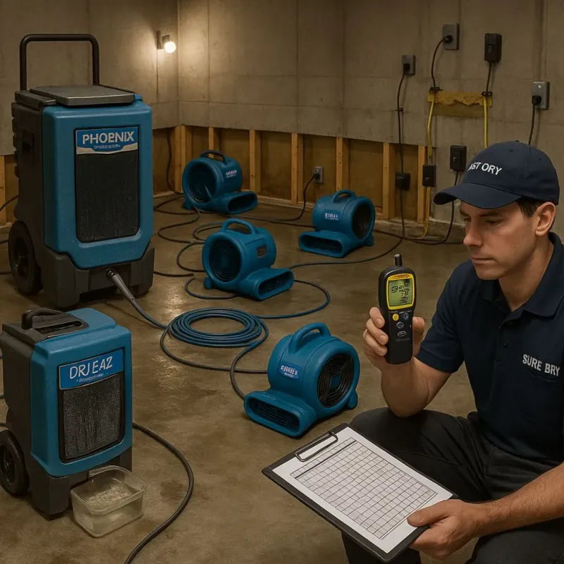 Structural Drying and Dehumidification process in Stevensville, MD